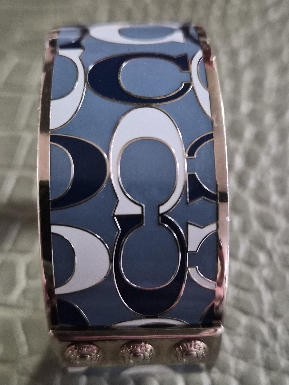 Coach Silver & Blue Bangle Bracelet - Picture 4 of 4